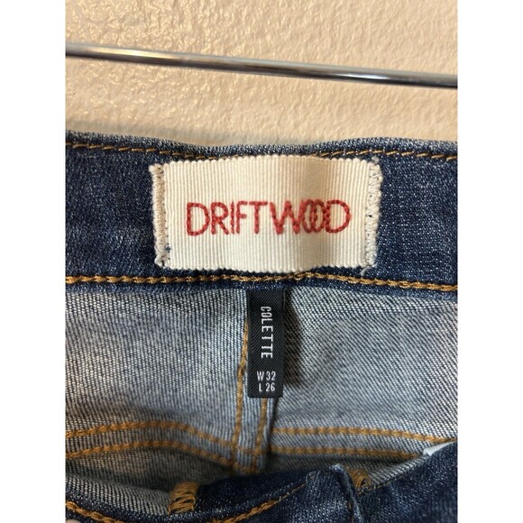 Driftwood Jeans 32 Colette Jeans Embroidered Cuff Hem Crop Boho Western Aztec - Picture 2 of 4